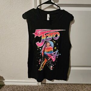 JoJo Siwa Black Sleeveless Tank Top Bella+Canvas Medium Stars